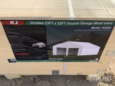 KJ K2223 Double Garage Metal Shed - Unused