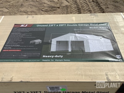 KJ K2223 Double Garage Metal Shed - Unused