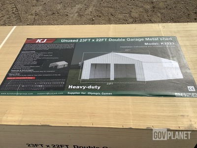 KJ K2223 Double Garage Metal Shed - Unused