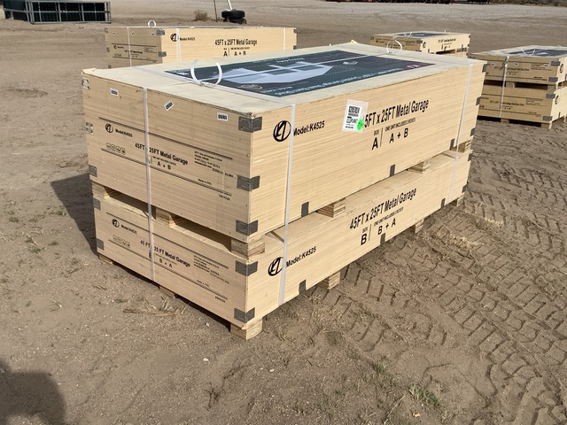 KJ K4525 Double Garage Steel Barn Shed - Unused