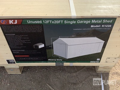 KJ K1220 Single Garage Metal Shed - Unused