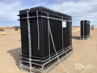 (30) Pieces of Galvanized Steel Garden/Public Space Fence w/(31) Post Connectors