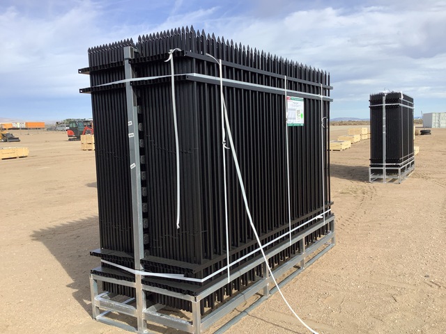 (30) Pieces of Galvanized Steel Garden/Public Space Fence w/(31) Post Connectors