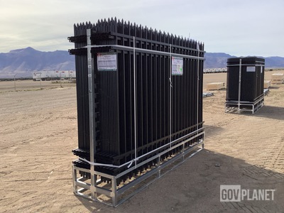 (24) Pieces of KJ Powder Coated Steel Fence w/(25) Post Connectors - Unused