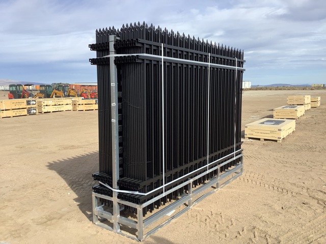 (24) Pieces of KJ Powder Coated Steel Fence w/(25) Post Connectors - Unused