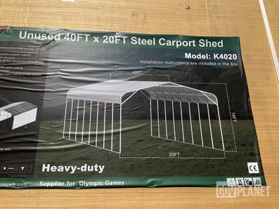 KJ K4020 Steel Carport Shed - Unused