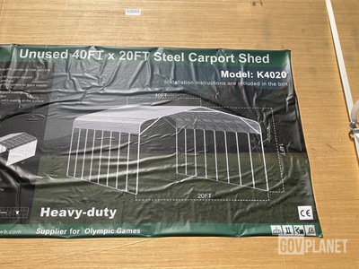KJ K4020 Steel Carport Shed - Unused