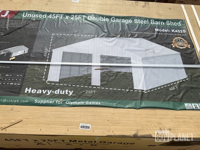 KJ K4525 Double Garage Steel Barn Shed - Unused