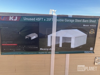 KJ K4525 Double Garage Steel Barn Shed - Unused