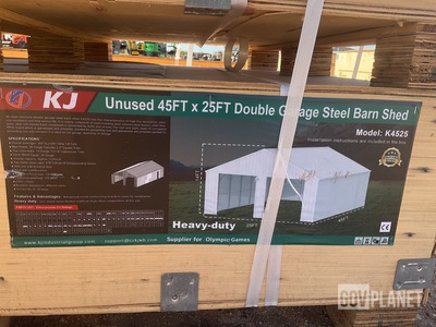 KJ K4525 Double Garage Steel Barn Shed - Unused
