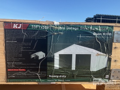 KJ K3325 Double Garage Steel Barn Shed - Unused