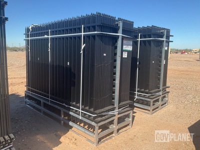 (30) Pieces of Galvanized Steel Garden/Public Space Fence w/(31) Post Connectors