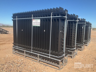 (24) Pieces of KJ Powder Coated Steel Fence w/(25) Post Connectors - Unused