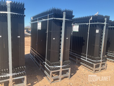 (24) Pieces of KJ Powder Coated Steel Fence w/(25) Post Connectors - Unused