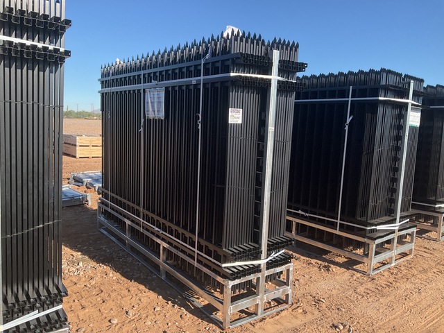 (24) Pieces of KJ Powder Coated Steel Fence w/(25) Post Connectors - Unused