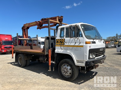 1984 Palfinger PK9700A-R3X 3660 kg Knuckle Boom on 1986 Isuzu 4x4 Flatbed Truck with Crane