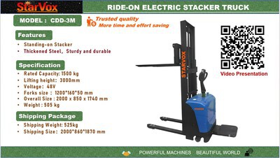 2025 STARVOX CDD-3M Gerbeur électrique (Unused)