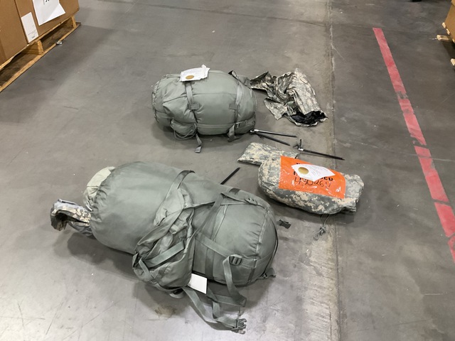 (6) Modular Sleeping Bag Systems, (6) Improved Combat Shelters & Assorted Items (6) Modular Sleeping Bag Systems, (6) Improved Combat Shelters & Assorted Items