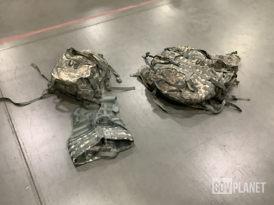 (34) Fighting Load Carriers, (10) Large Field Packs & Assorted Items