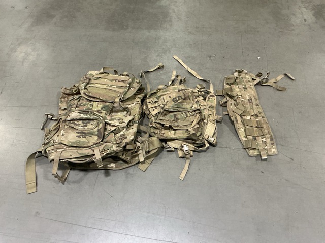 (13) Assault Packs, (65) Tactical Assault Panels & Assorted Items