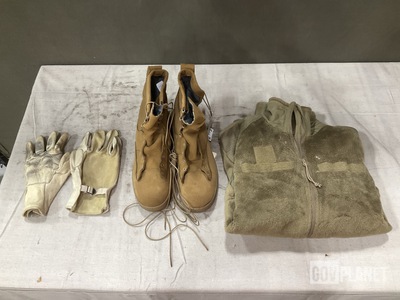 (61) Pair of Combat Boots, (18) Pairs of Men's & Women's Gloves & Assorted Items