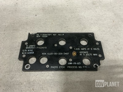 (6) Photo Etch 113D9475P1 Lighting Transmitting Indicating Panels