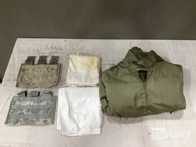 (7) Food Service Aprons, (21) Mag Pouches, (15) Jackets & Assorted Items