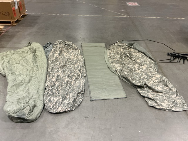 (4) Self-Inflating Sleeping Mats, (5) Improved Combat Shelters & Assorted Items