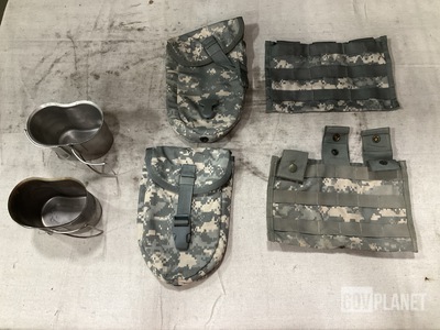 (39) Water Canteen Cups, (78) Entrenching Tool Carriers & Assorted Items