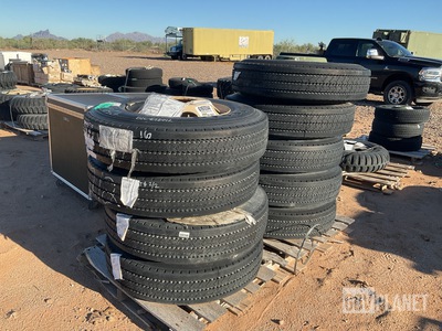 (9) Firestone 11R 22.5 Tires w/Wheels
