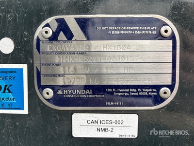 2022 Hyundai HX160A L Rupsgraafmachine (Unused)