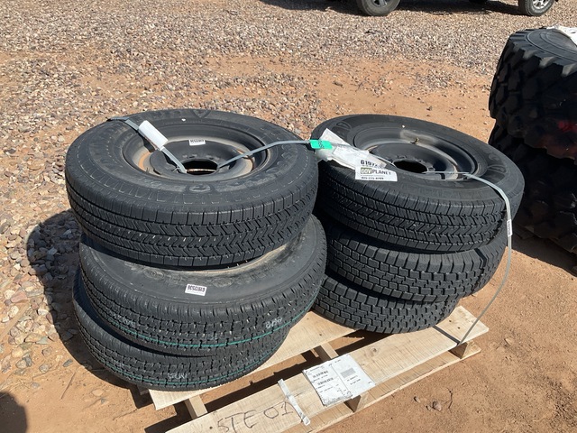 (6) Firestone LT215/85R16 Tires w/Wheels (6) Firestone LT215/85R16 Tires w/Wheels