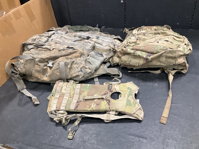 (12) Field Pack Sets, (39) Hydration Carriers, (14) Field Packs & Assorted Items