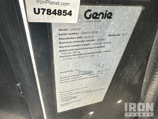 ELEVADOR TIJERA 2015 GENIE GS4390