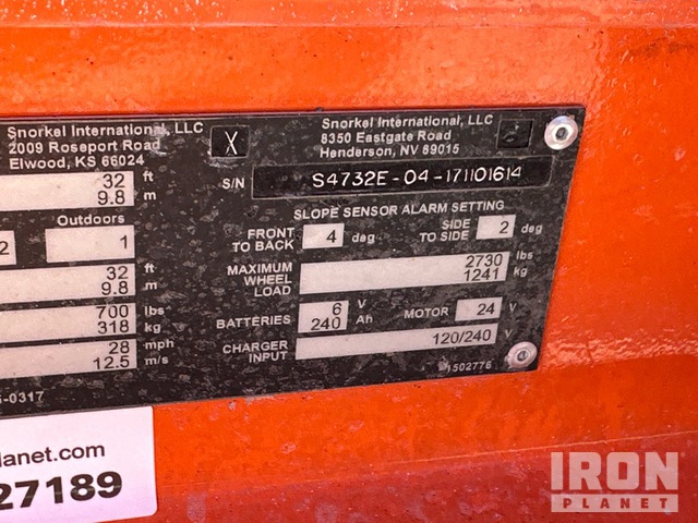 ELEVADOR TIJERA 2017 SNORKEL S4732E