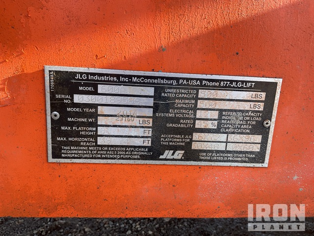 ELEVADOR ARTICULADO 2014 JLG 4WD 600AJ