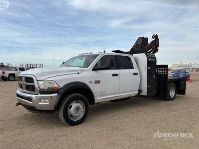 Hiab 077 3350 kg Knuckle Boom on 2011 Ram 5500 4x4 Crew Cab Boom Truck