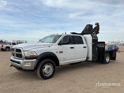 Hiab 077 3350 kg Knuckle Boom on 2011 Ram 5500 4x4 Crew Cab Boom Truck