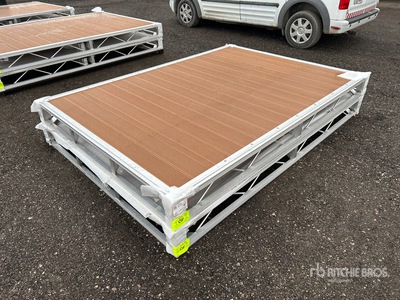 Quantity of (2) 2024 BYT BDF410 6 ft x 8 ft 5 in Aluminum Boat Dock Section Kit (Unused)