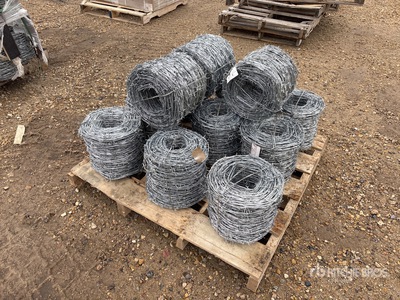 Quantity of (12) 2025 BYT BW04 Rolls of 656 ft Barbed Wire Barbed Wire (Unused)