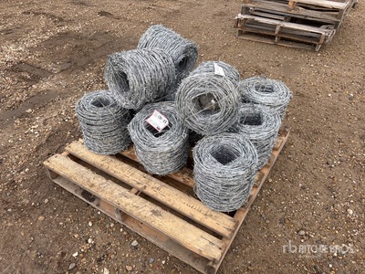 Quantity of (12) 2025 BYT BW04 Rolls of 656 ft Barbed Wire Barbed Wire (Unused)
