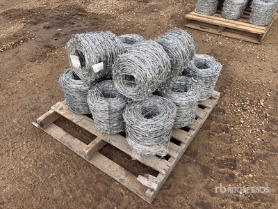 Quantity of (12) 2025 BYT BW04 Rolls of 656 ft Barbed Wire Barbed Wire (Unused)