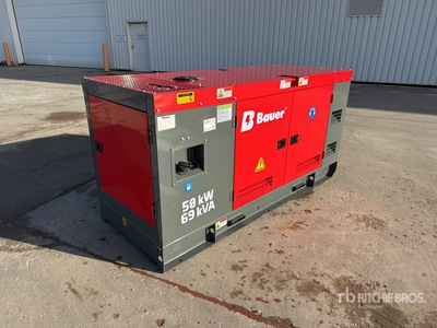 2025 Bauer GFS-50KW 62.5 kVA Skid-Mounted Generator Set (Unused)