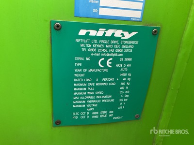 2015 Nifty-Lift HR28 Piattaforma monobraccio articolata