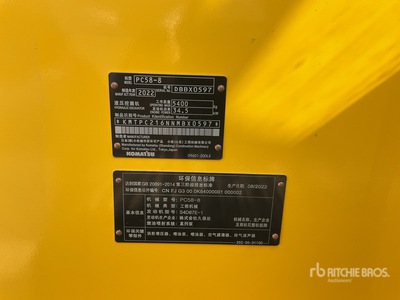 2022 Komatsu PC58-8 Mini Excavator