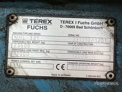 2007 Fuchs MHL331 Wheel Material Handler