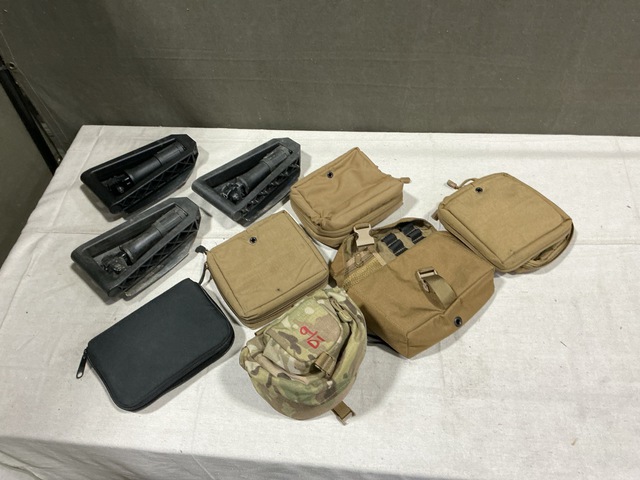 (80) Bags, (29) Entrenching Tools, (55) Canteen Pouches & Assorted Items (80) Bags, (29) Entrenching Tools, (55) Canteen Pouches & Assorted Items