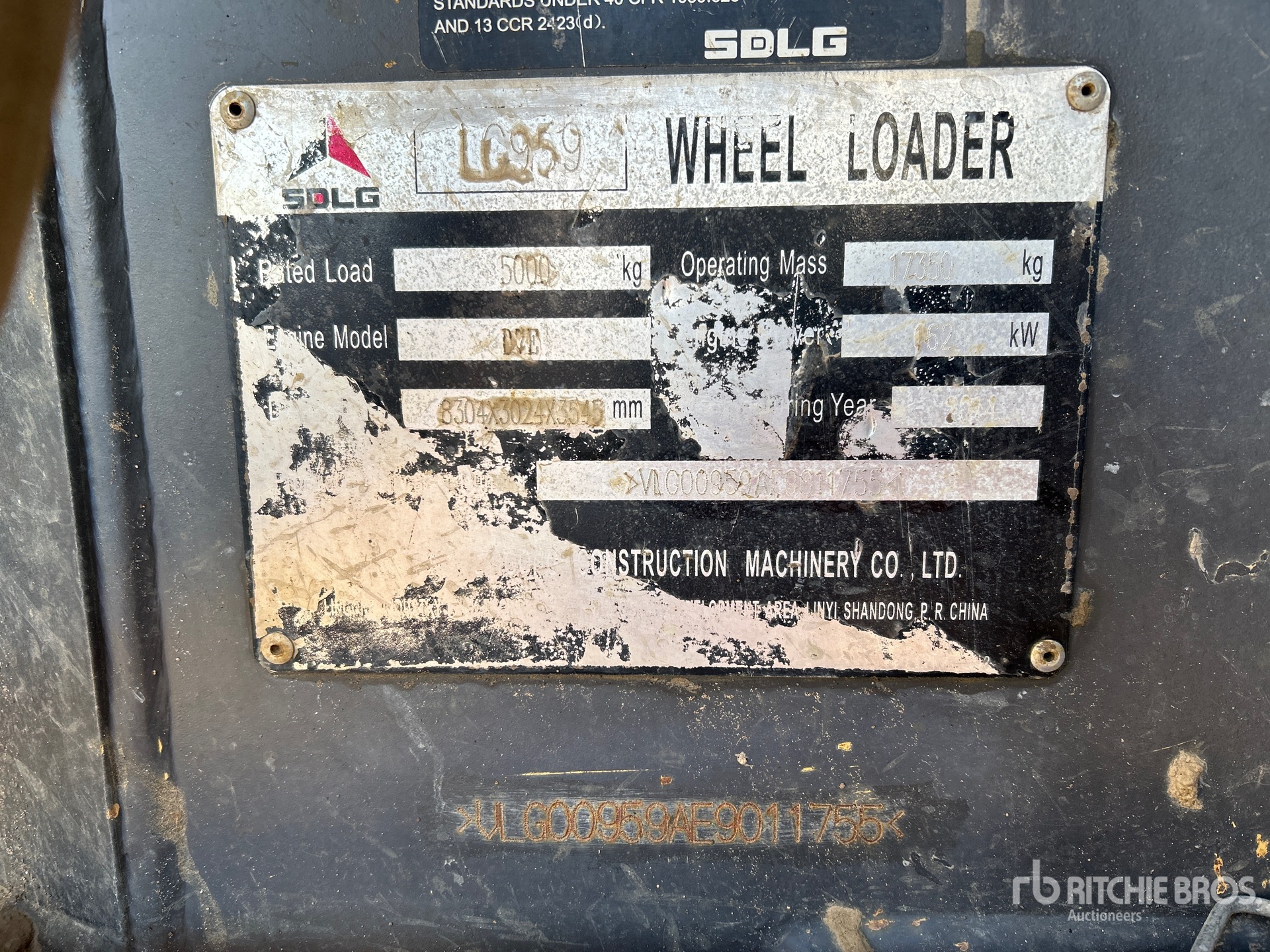 2014 SDLG LG959 Pala Cargadora