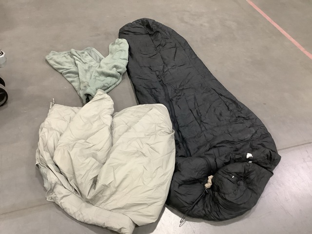 (16) Sleeping Bags, (26) Jackets, (7) Parkas & Assorted Items