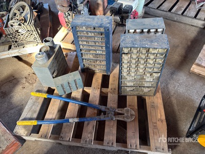 Bolt Bin with Bolts and Nuts, Bolt Cutter